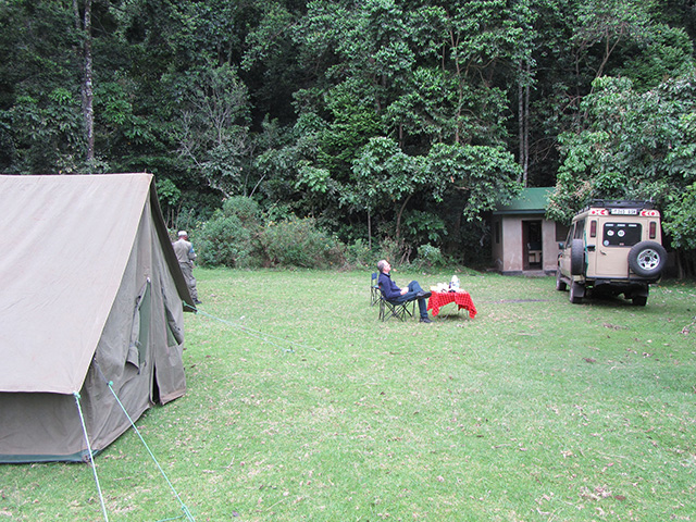 Campsite in Arusha National Park